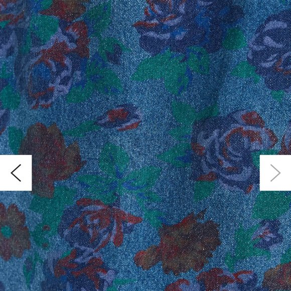 Floral Jean Midi Skirt with Slit Vintage - Picture 7 of 7